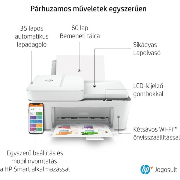 HP DeskJet Plus 4120E tintasugaras multifunkciós Instant Ink ready nyomtató (26Q90B)