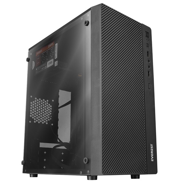 Everest WARP Peak 250W Fekete Micro ATX / MINI-ITX Számítógépház
