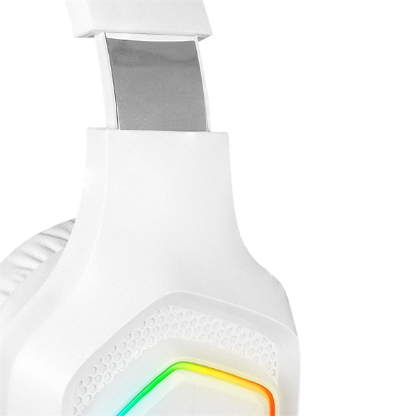 Rampage RM-K90 VECTOR  mikrofon  USB  3,5 Jack hangerőszabályzó  nagy-párnás Fejhallgató Fehér