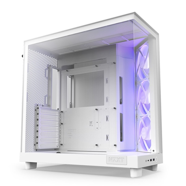 NZXT H6 Flow RGB (2023) fehér (táp nélküli) ablakos ATX ház NZXT H6 Flow RGB (2023) fehér (táp nélküli) ablakos ATX ház