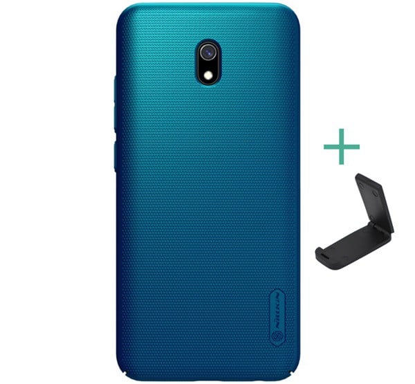 NILLKIN SUPER FROSTED műanyag telefonvédő (gumírozott, érdes felület + asztali tartó) SÖTÉTKÉK [Xiaomi Redmi 8A]