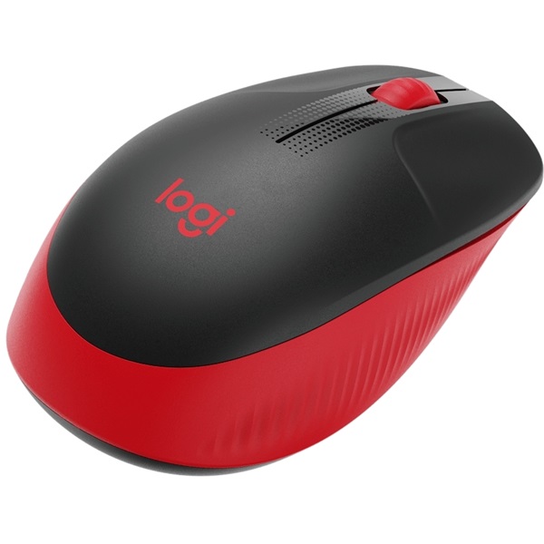 Logitech M190 teljes méretű vezeték nélküli optikai egér piros-fekete (910-005908)