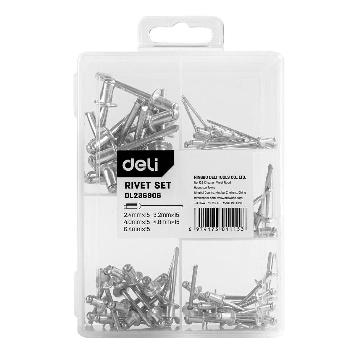 Deli Tools EDL236906 szegecskészlet (75 pcs) Deli Tools EDL236906 szegecskészlet (75 pcs)