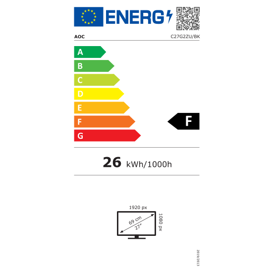 AOC 27" C27G2ZU/BK   WLED Monitor