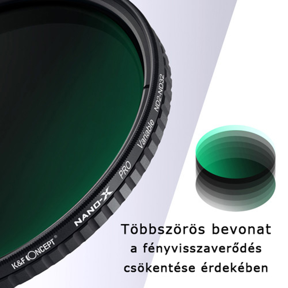 K&F Concept NANO-X Varion ND 2-32, 49mm + 3db törlőkendő