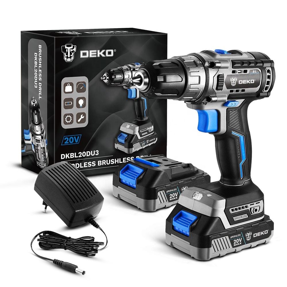 Deko Tools DKBL20DU3-HS2 kefe nélküli fúrógép 20V