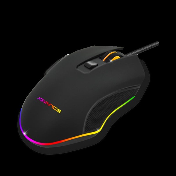 Advance GTA 210  2400 DPI 6 gomb RGB Egér  fekete 