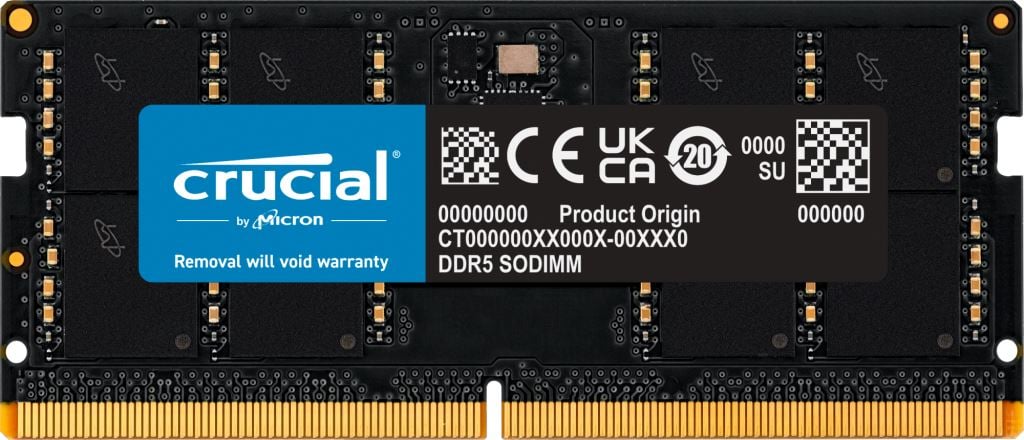 Crucial CL40 CT32G48C40S5 32GB 4800MHz DDR5 Notebook RAM Crucial CL40 CT32G48C40S5 32GB 4800MHz DDR5 Notebook RAM