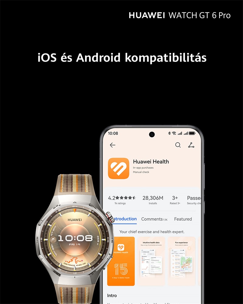 Huawei Watch GT6 Pro 46mm Okosóra Titanium