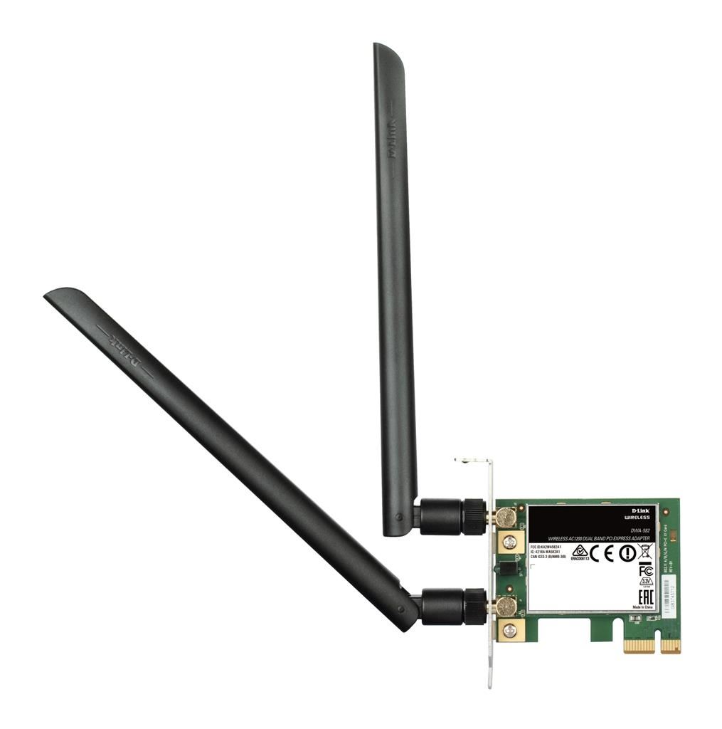 D-Link vezeték nélküli AC1200 DualBand PCIe Adapter (DWA-582) D-Link vezeték nélküli AC1200 DualBand PCIe Adapter (DWA-582)