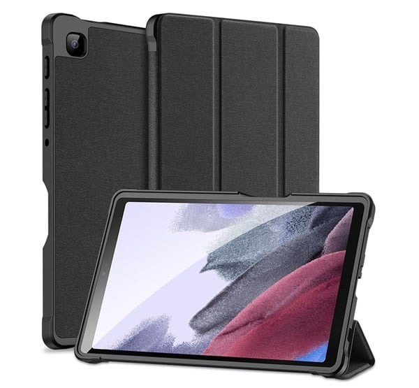 DUX DUCIS DOMO tok álló, bőr hatású (aktív FLIP, oldalra nyíló, TRIFOLD asztali tartó funkció, textil minta) FEKETE [Samsung Galaxy Tab A7 ... DUX DUCIS DOMO tok álló, bőr hatású (aktív FLIP, oldalra nyíló, TRIFOLD asztali tartó funkció, textil minta) FEKETE [Samsung Galaxy Tab A7 ...