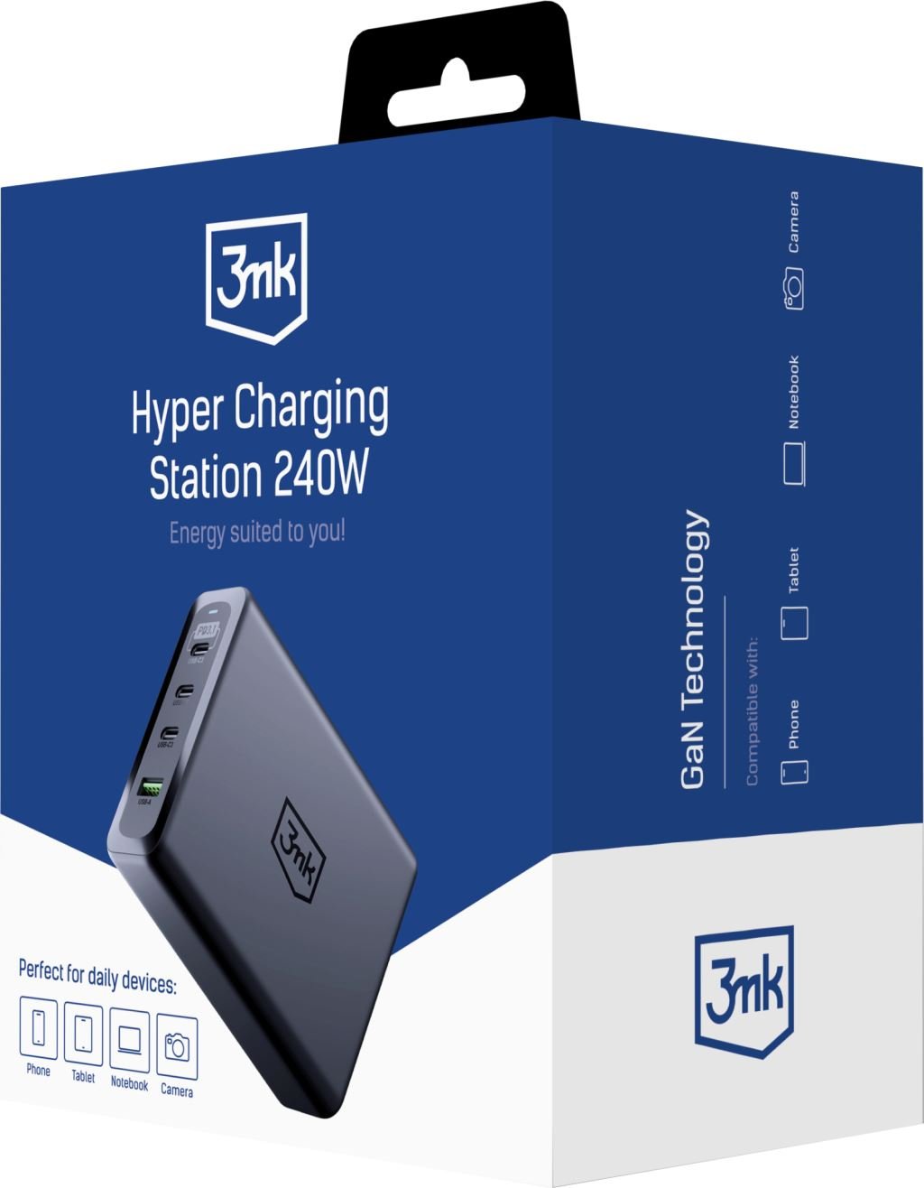 3mk Hyper Töltőállomás 240W Fekete