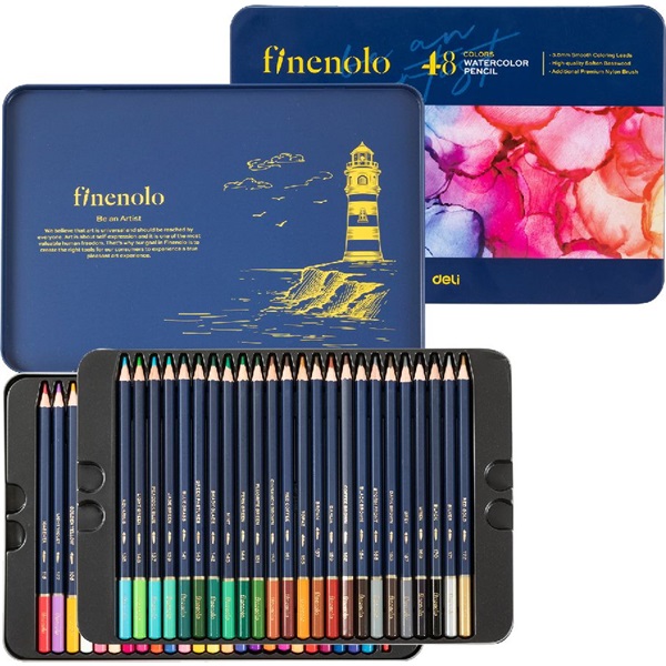 Deli Finenolo 48 db-os, fémdobozos akvarellceruza készlet Deli Finenolo 48 db-os, fémdobozos akvarellceruza készlet