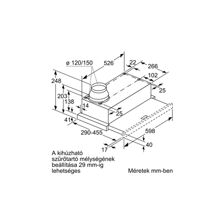 Bosch DFL064W53 PÁRAELSZÍVÓ BEÉPÍTHETŐ