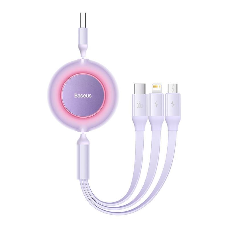 Baseus Bright Mirror 3 USB 3 az 1-ben kábel mikro USB Lightning USB-C 66W 2A 1.1m lila (CAMJ010105) Baseus Bright Mirror 3 USB 3 az 1-ben kábel mikro USB Lightning USB-C 66W 2A 1.1m lila (CAMJ010105)
