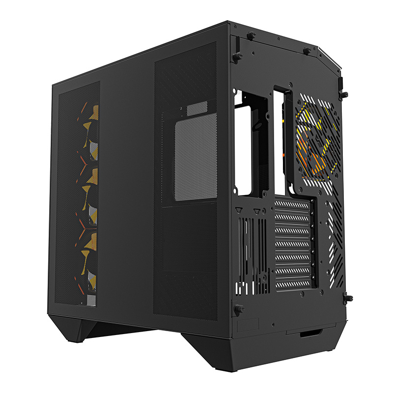Darkflash DY470 számítógépház  + 4 ventilátor + GPU konzol Fekete