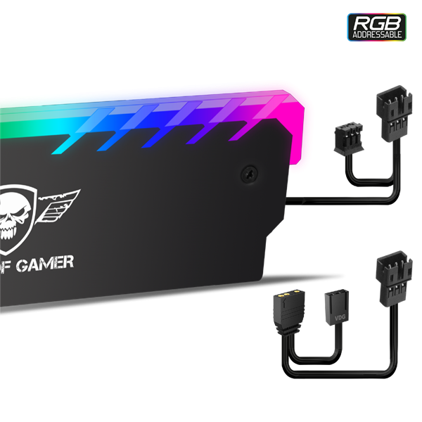 Spirit of Gamer SOG-MEM-RGB HEATSINK RGB MEMORY DDR3/DDR4 RGB aluminium fekete  Memória Hűtő