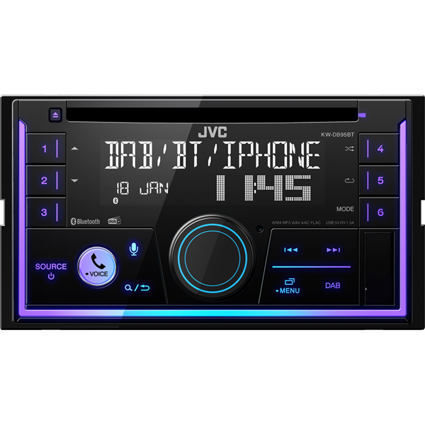 JVC KW-DB95BT 2DIN Bluetooth/USB/AUX autóhifi fejegység JVC KW-DB95BT 2DIN Bluetooth/USB/AUX autóhifi fejegység