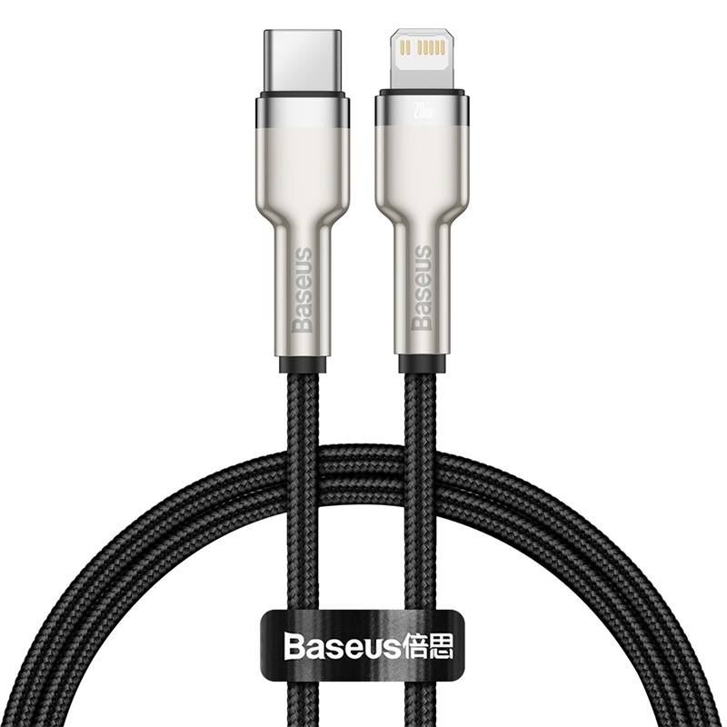 Baseus Cafule USB-C- Lightning kábel, PD, 20W, 0.25m, fekete (CATLJK-01)