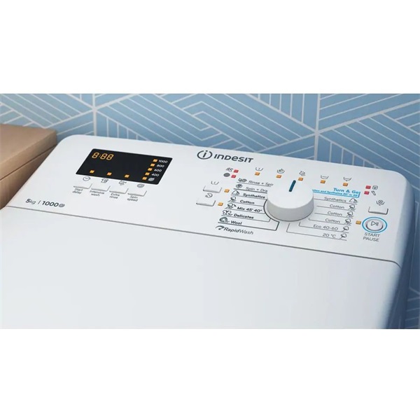 Indesit BTW S50400 EU/N Felültöltős mosógép - 5 kg, 950 ford./perc, C Energiaosztály
