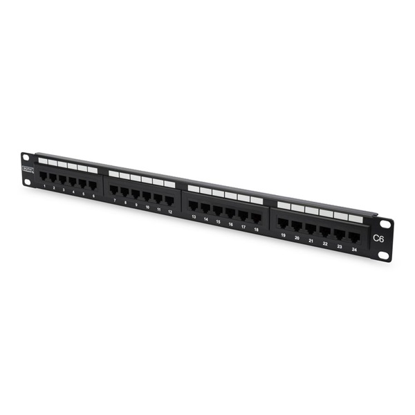 Digitus DN-91624U patch Panel 24 port 1U 19" CAT 6, fekete Digitus DN-91624U patch Panel 24 port 1U 19" CAT 6, fekete