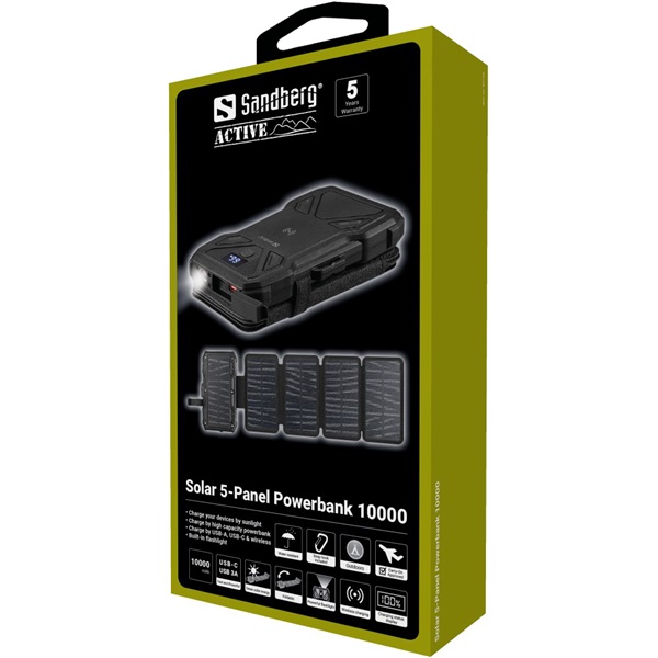 Sandberg  Solar 5-Panel 10000 Powerbank 