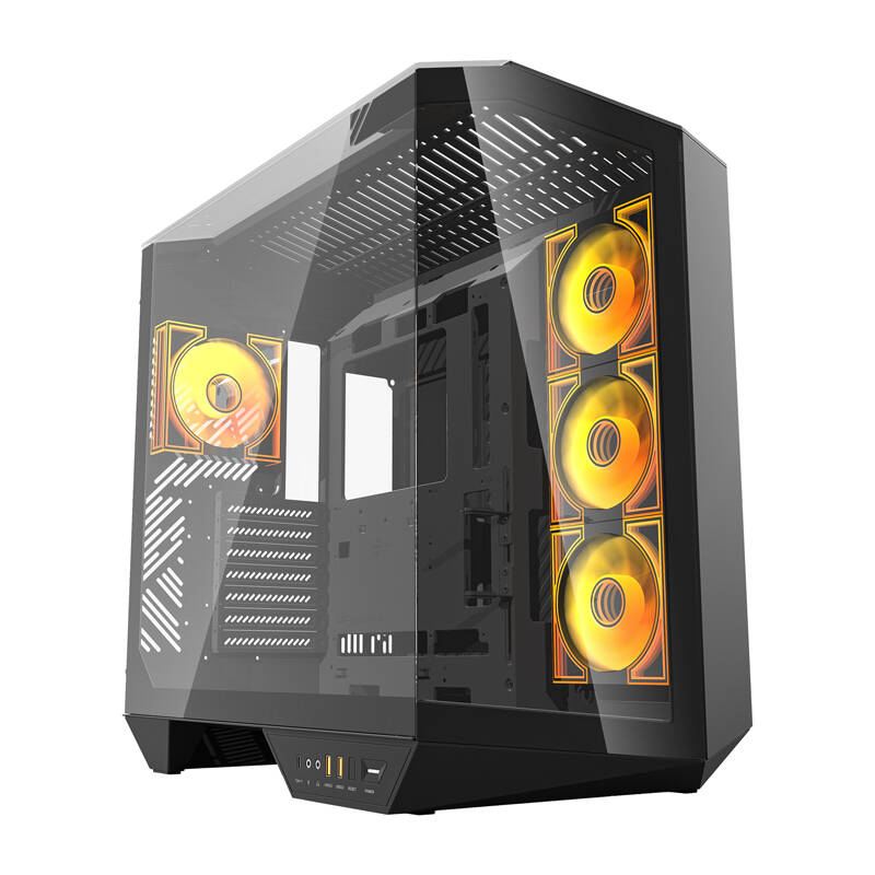Darkflash DY470 számítógépház + 4 ventilátor Fekete 