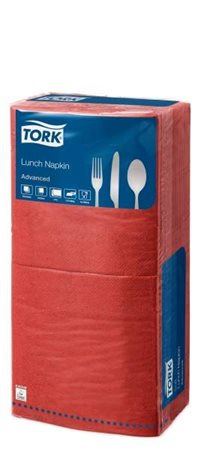 Tork Advanced szalvéta 1/4 hajtogatott, 2 rétegű 33x33cm piros  (477210)