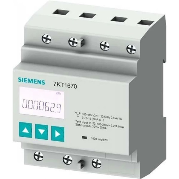 Siemens 7KT1666 LCD, 3-fázisú, 7KT PAC1600 sorozat energiamérő