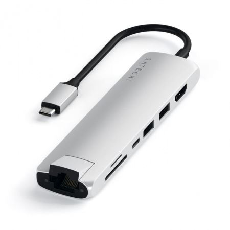 Satechi Type-C Slim Multimedia Adapter +Ethernet ezüst