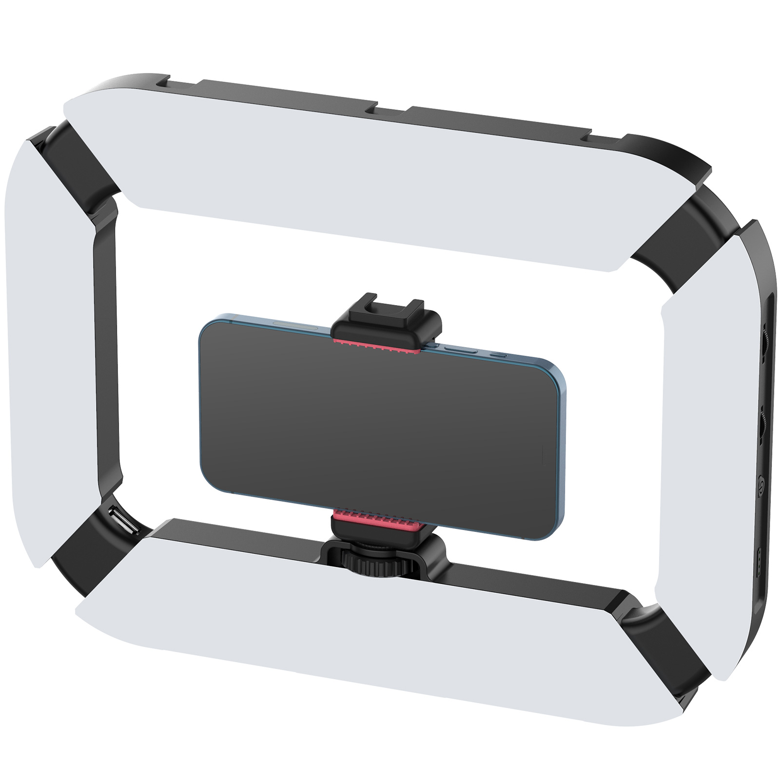 Ulanzi U200 vlogger rig, beépített LED világítással, telefon tartóval, 3 vakupapucs csatlakozóval Ulanzi U200 vlogger rig, beépített LED világítással, telefon tartóval, 3 vakupapucs csatlakozóval