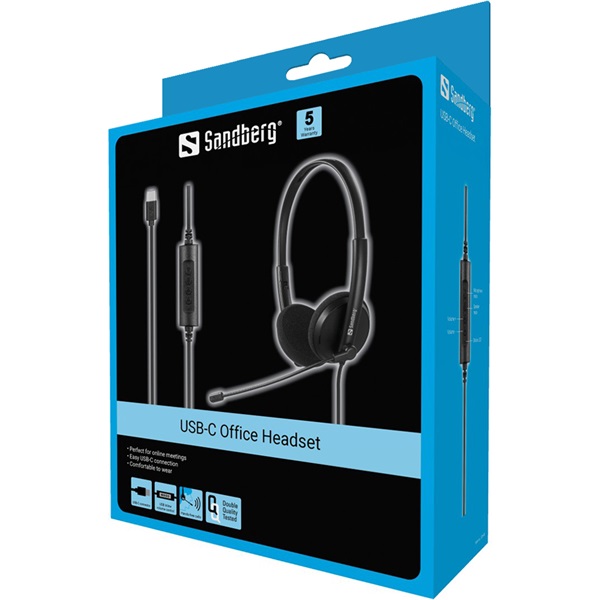 Sandberg  USB-C Office Headset Fejhallgató 
