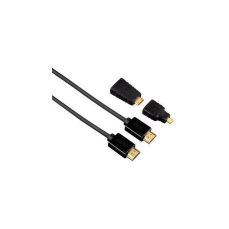 Hama 122227 TL HIGH SPEED HDMI KÁBEL ETHERNETTEL + MICRO/MINI ADAPTER, 1,5M
