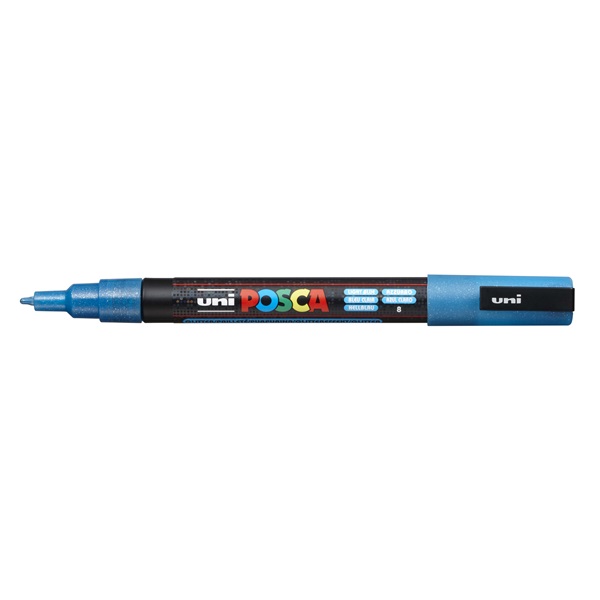 Uni POSCA PC-3ML csillámló kék marker Uni POSCA PC-3ML csillámló kék marker