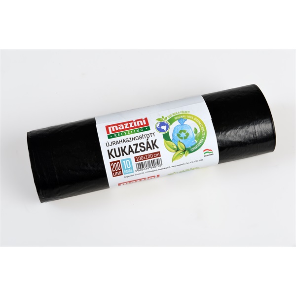 MAZZINI 104100 újrahasznosított erős 10db/roll 200L szemeteszsák MAZZINI 104100 újrahasznosított erős 10db/roll 200L szemeteszsák