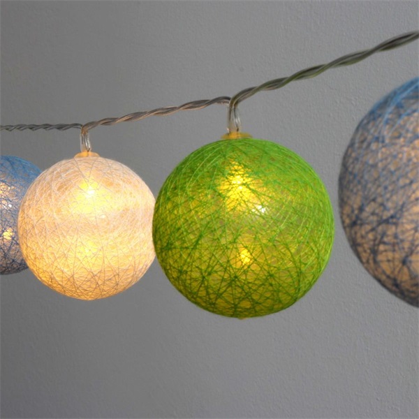IRIS Gömb alakú 6cm/színes fonott/1,5m/zöld-kék-fehér/10db LED-es/USB-s fénydekoráció  (104-15) IRIS Gömb alakú 6cm/színes fonott/1,5m/zöld-kék-fehér/10db LED-es/USB-s fénydekoráció  (104-15)
