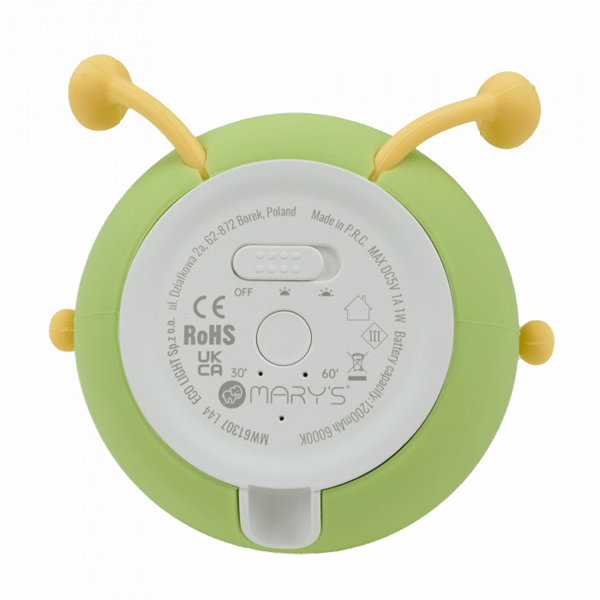 MARYS, MW61307, Éjszakai LED Lámpa, Körte, Akkumulátoros, USB kábellel , 1W,  6000K, Zöld