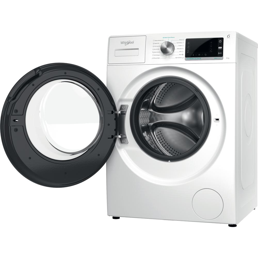 Whirlpool W6X W845WB EE Elöltöltős mosógép – 8 kg, 1400 ford./perc, B Energiaosztály, 6. Érzék technológia, Gőz program Whirlpool W6X W845WB EE Elöltöltős mosógép – 8 kg, 1400 ford./perc, B Energiaosztály, 6. Érzék technológia, Gőz program