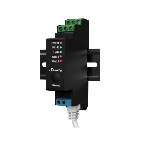 Shelly Pro 2PM DIN-sínre szerelhető fogyasztásmérős WiFi+LAN okosrelé (ALL-REL-PRO2PM) Shelly Pro 2PM DIN-sínre szerelhető fogyasztásmérős WiFi+LAN okosrelé (ALL-REL-PRO2PM)