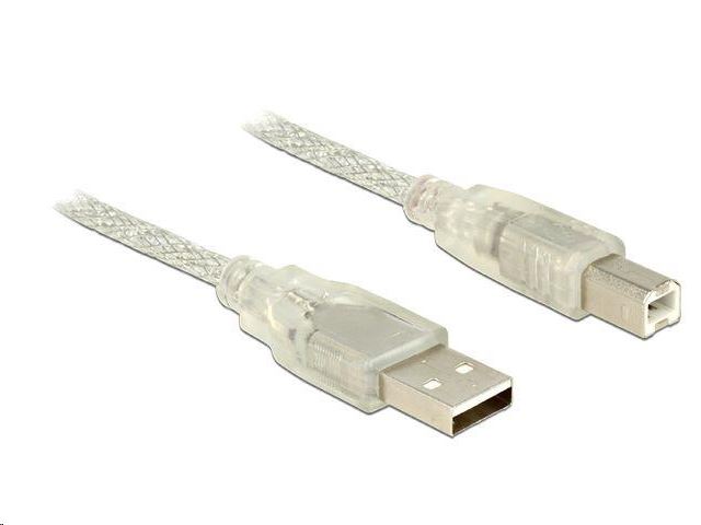 Delock 83892 USB 2.0 Type-A male > USB 2.0 Type-B male 1m áttetsző Delock 83892 USB 2.0 Type-A male > USB 2.0 Type-B male 1m áttetsző
