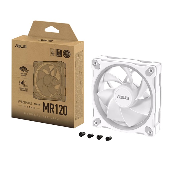 Asus Prime MR120 ARGB Reverse ház hűtő ventilátor Fehér