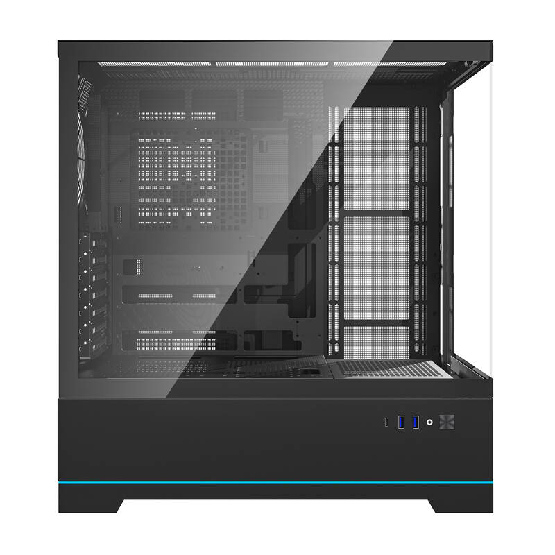 Darkflash DY451 számítógépház ventilátorok nélkül Fekete 