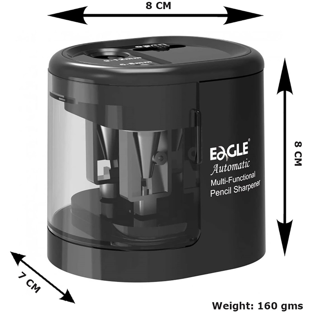 Eagle Hegyező asztali 2 lyukú elektromos elemes és USB adapterrel működtethető EG5161  fekete (EG5161/USB)