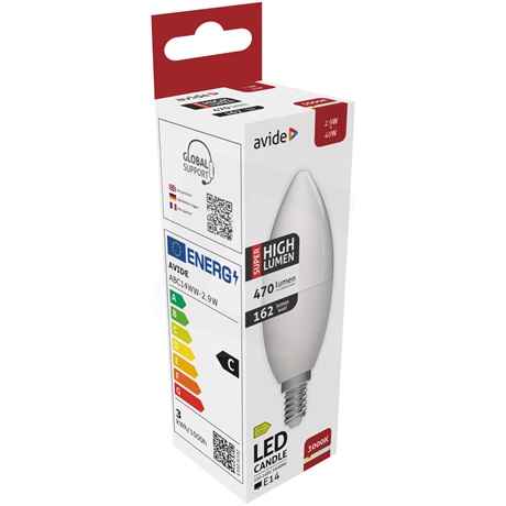 Avide ABC14WW-2.9W LED CANDLE IZZÓ 2.9W E14 WW 3000K SUPER HIGH LUMEN