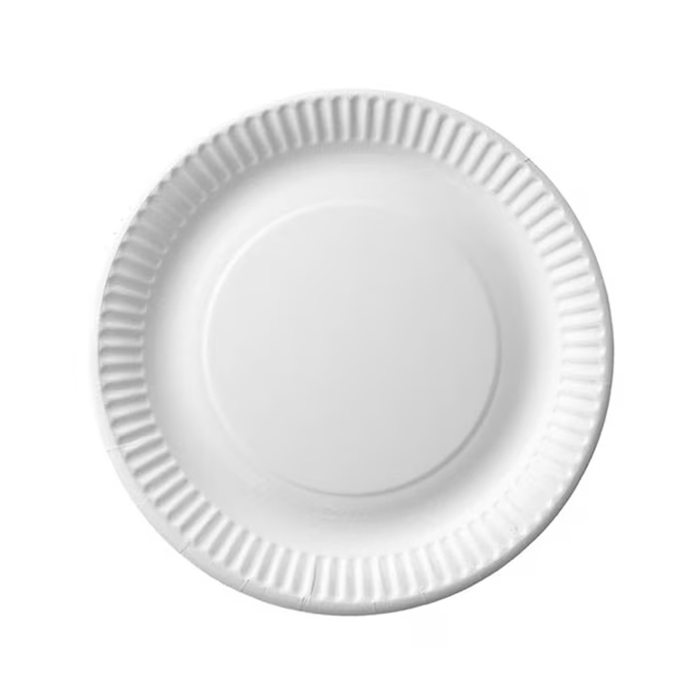 Tányér lapos papír 18 cm 100 db/csomag fehér (4244)