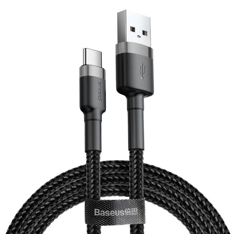 Baseus Cafule USB-USB-C töltőkábel 2m szürke-fekete (CATKLF-CG1) Baseus Cafule USB-USB-C töltőkábel 2m szürke-fekete (CATKLF-CG1)