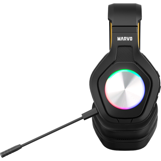 HDP MARVO Pulz 80W vezeték nélküli fejhallgató - fekete - RGB világítás