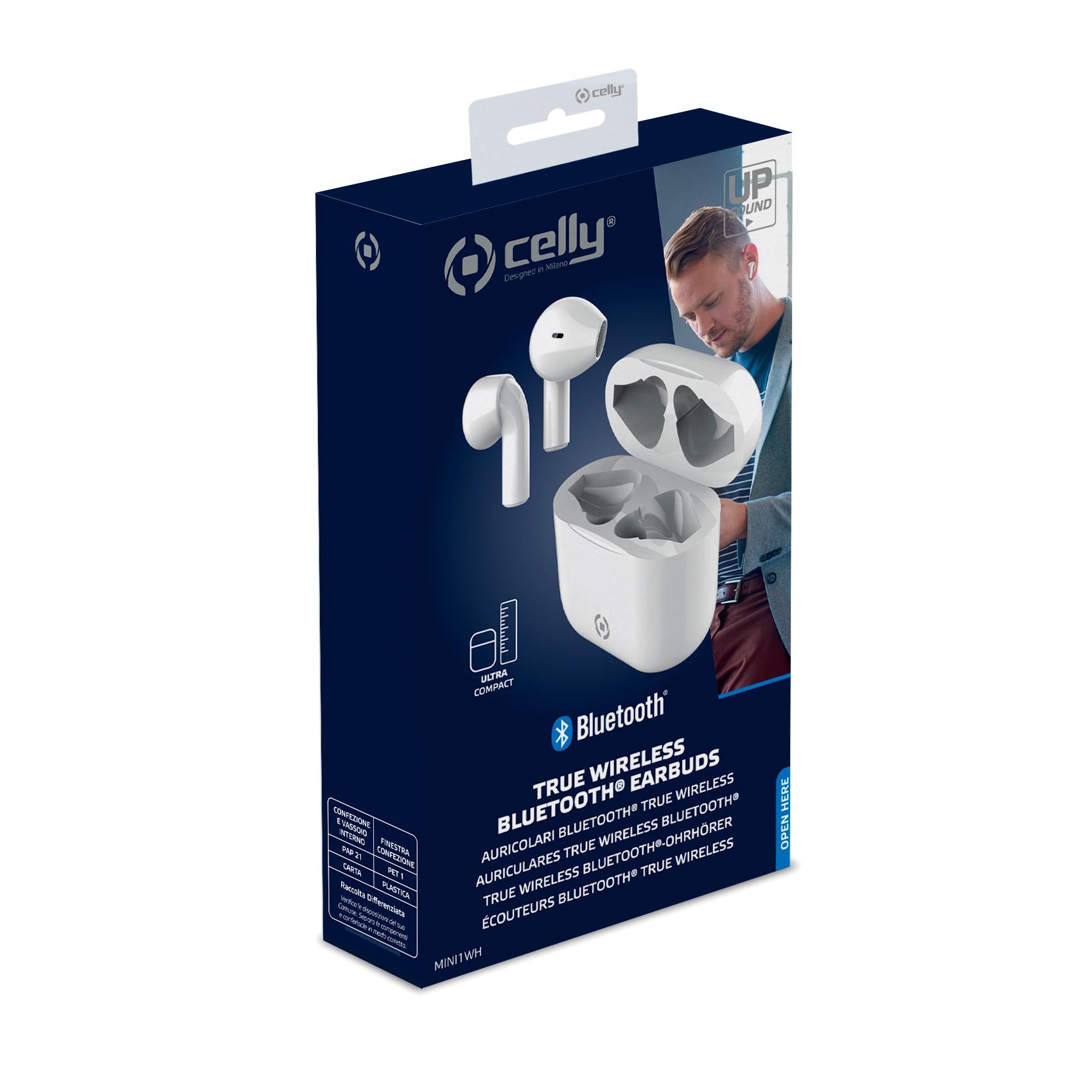 Celly Mini1 TWS bluetooth fülhallgató, fehér