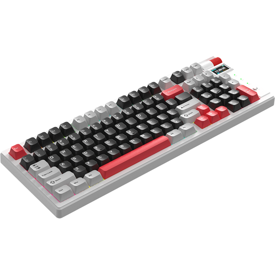 BILL MONKA Storm vezeték nélküli gaming billentyűzet - Fehér - US /MONKA Violet Linear/