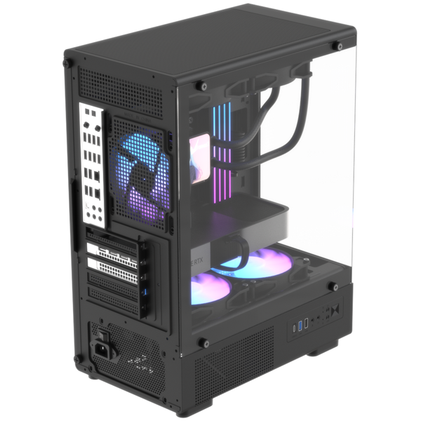 Formula Számítógépház - Crystal Z1CM V2 Black (fekete, ablakos, mATX, 1xUSB2.0, 1xUSB3.0, 1xType-C)